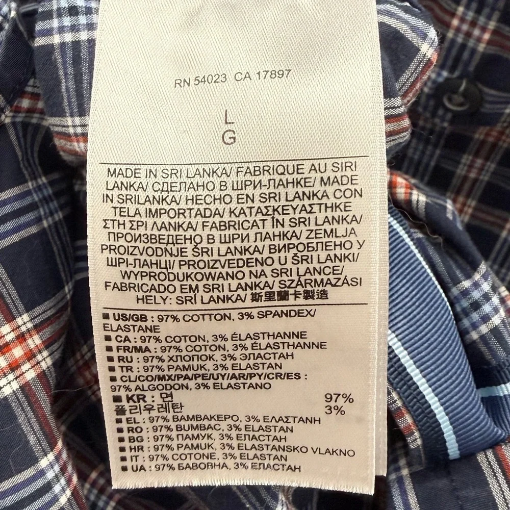 Banana Republic Navy and Pink Plaid Shirt